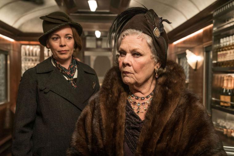 Olivia Colman and Judi Dench in Murder on the Orient Express