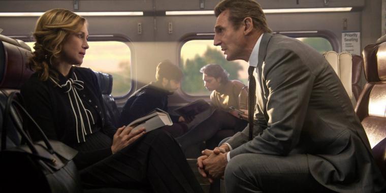 Vera Farmiga and Liam Neeson in The Commuter