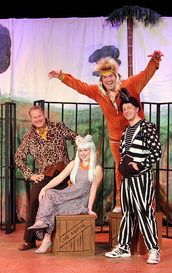 Jeff March, Joanna Mills, Nicholas Munson, and Michael Penick in Madagascar: A Musical Adventure