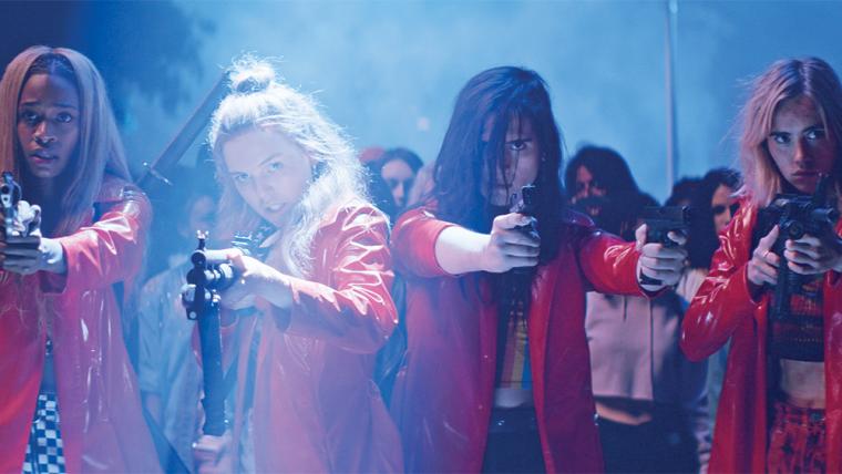 Abra, Suki Waterhouse, Hari Nef, and Odessa Young in Assassination Nation