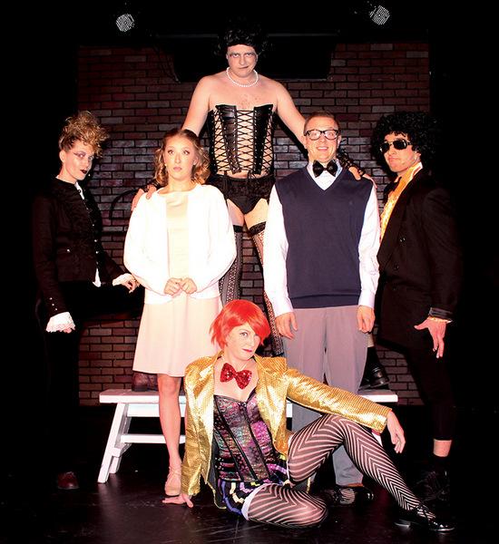 Sarah Hayes, Brooke Myers, Tristan Tapscott, Victoria House, Michael Penick, and Chase Austin in The Rocky Horror Show