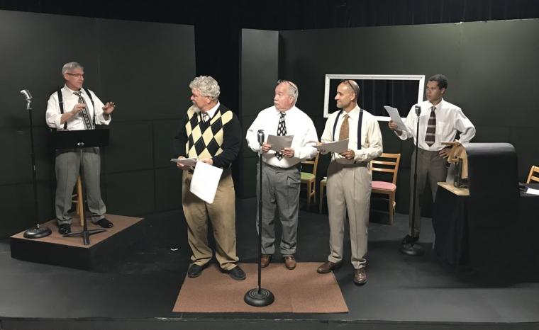 James Driscoll, Mark Ruebling, Scott Tunnicliff, Matthew Walsh, and Michael Alexander in War of the Worlds: A Radio Play