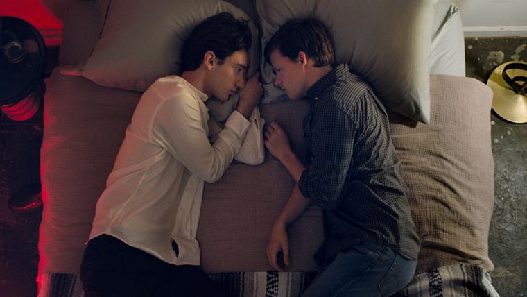 Théodore Pellerin and Lucas Hedges in Boy Erased