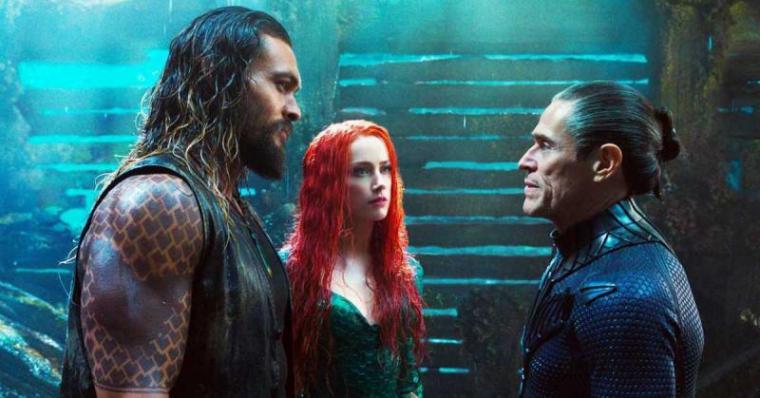 Jason Momoa, Amber Heard, and Willem Dafoe in Aquaman