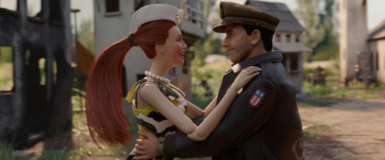 "Leslie Mann" and "Steve Carell" in Welcome to Marwen