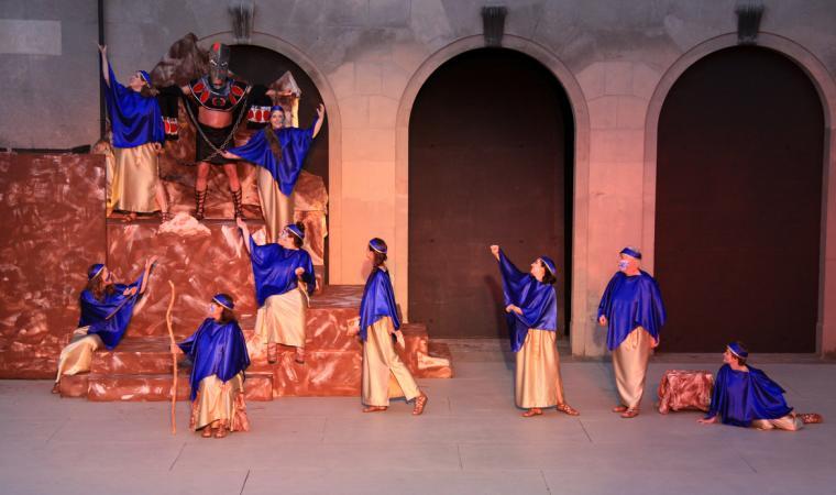 George Cornelius and ensemble members in Genesius Guild's Prometheus Bound
