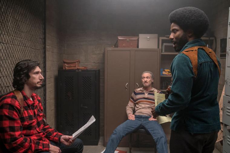 Adam Driver, Michael Buscemi, and John David Washington in BlacKkKlansman