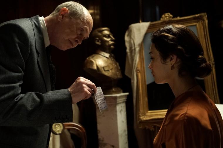 Steve Buscemi and Olga Kurylenko in The Death of Stalin