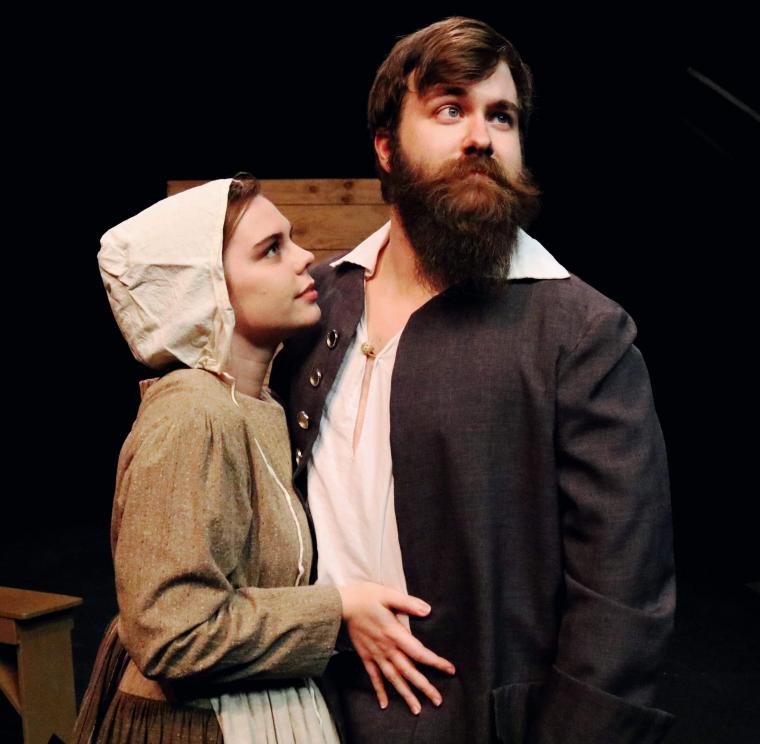 Mattie Gelaude and Andy Curtiss in The Crucible