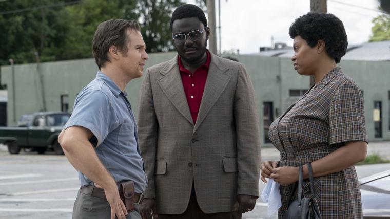 Sam Rockwell, Babou Ceesay, and Taraji P. Henson in The Best of Enemies