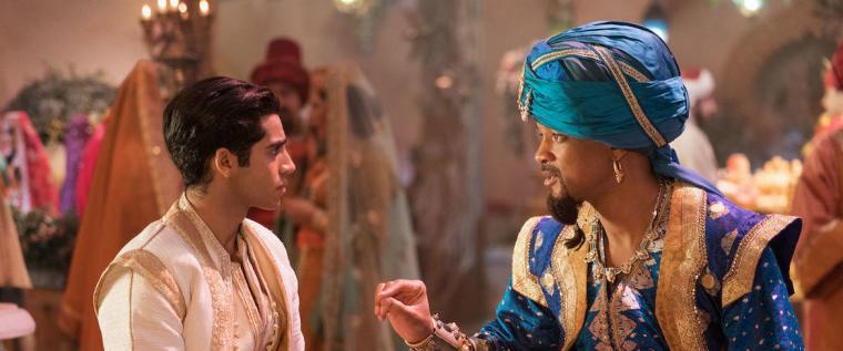 Mena Massoud and Will Smith in Aladdin