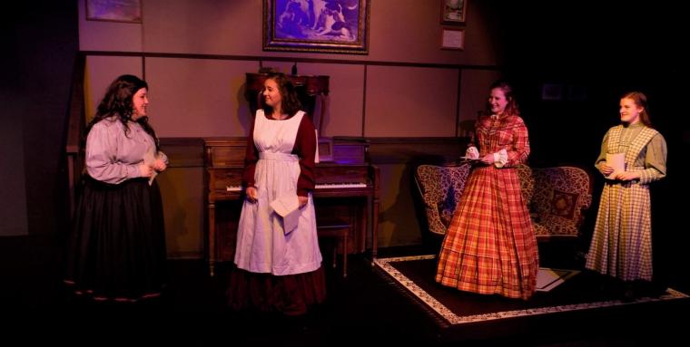 Kailey Ackermann, Molly Seybert, Kirsten Sindelar, and Abby Bastian in Little Women: The Musical