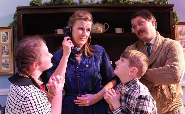 Melodie Hoffman, Katherine Cobert, Luke Woodruff, and Tyler Henning in The Best Christmas Pageant Ever: The Musical