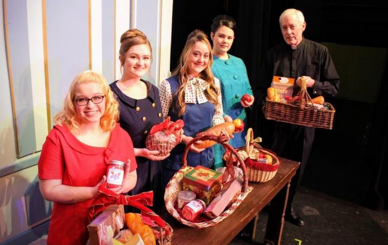 Bre Maddelein, Alexandra Minyard, Kateeya Brown, Michele Lefler, and John Donald O'Shea in The Best Christmas Pageant Ever: The Musical