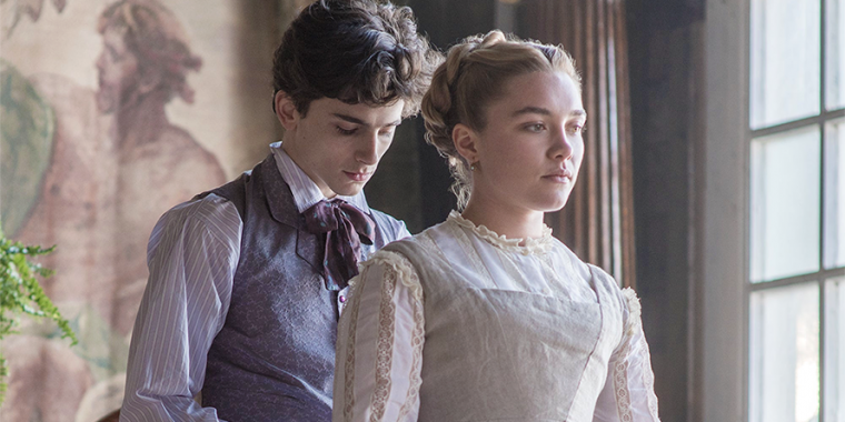 Timothee Chalamet and Florence Pugh in Little Women