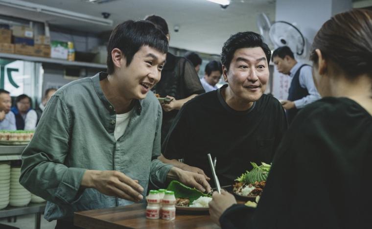 Choi Woo-sik and Song Kang-ho in Parasite