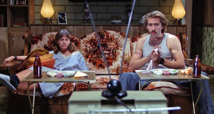 Holly Hunter and Nicolas Cage in Raising Arizona