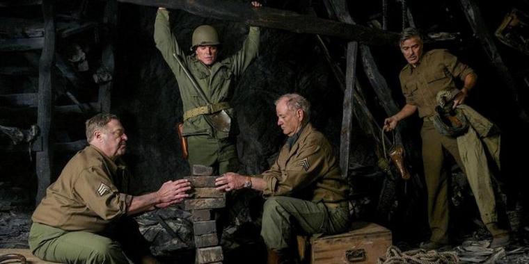 John Goodman, Matt Damon, Bill Murray, and George Clooney in Monuments Men