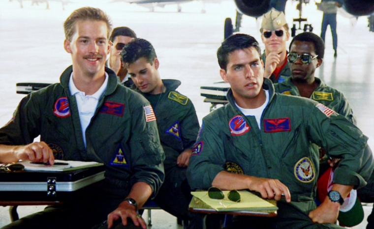 Anthony Edwards and Tom Cruise in Top Gun