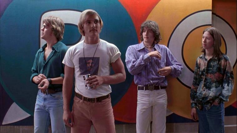 Sasha Jenson, Matthew McConaughey, Jason London, and Wiley Wiggins in Dazed & Confused