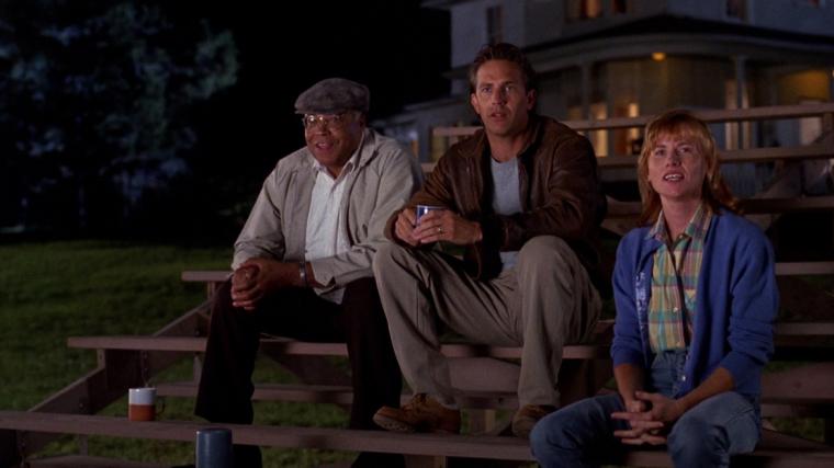 James Earl Jones, Kevin Costner, and Amy Madigan in Field of Dreams