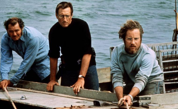 Robert Shaw, Roy Scheider, and Richard Dreyfuss in Jaws