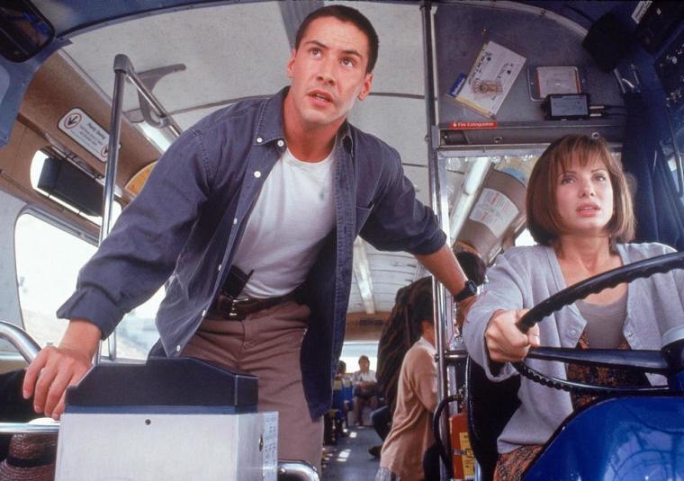 Keanu Reeves and Sandra Bullock in Speed