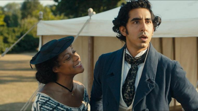 Rosalind Eleazar and Dev Patel in The Personal History of David Copperfield
