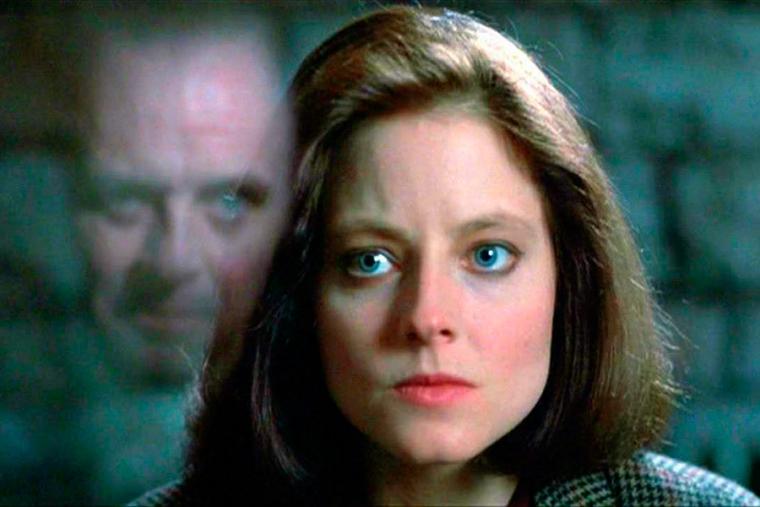 Anthony Hopkins and Jodie Foster in The Silence of the Lambs