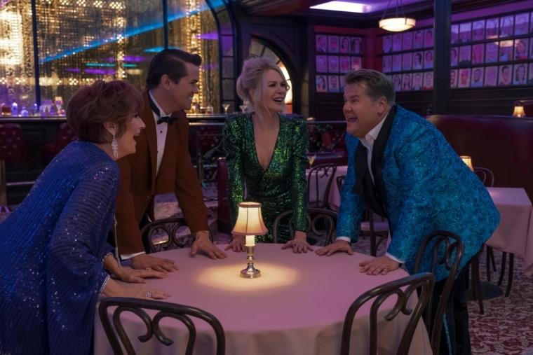 Meryl Streep, Andrew Rannells, Nicole Kidman, and James Corden in The Prom
