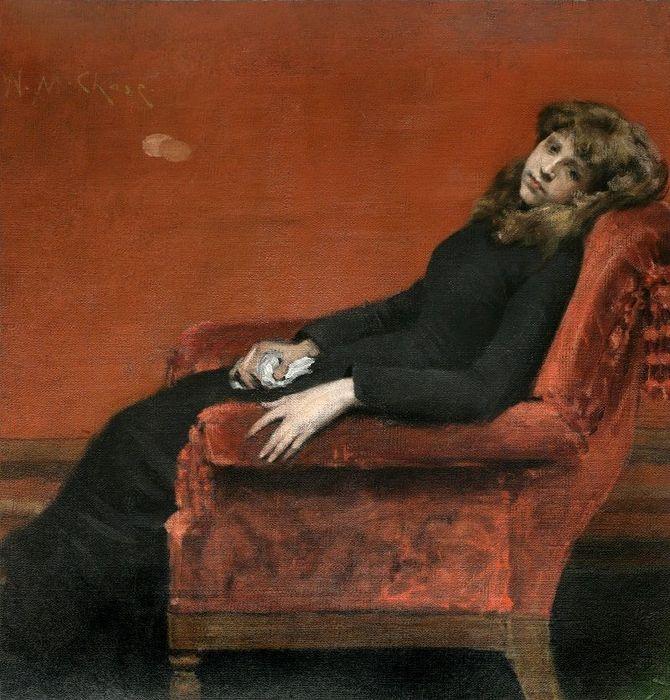 William Merritt Chase's "The Young Orphan [or] An Idle Moment [or] Portrait"