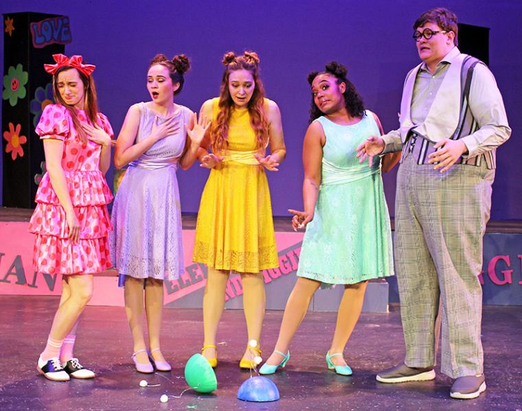 Erica Lee Bigelow, Savannah Bay Strandin, Ellie Larson, Kira Rangel, and T.J. Green in "Elephant & Piggie's 'We Are in a Play!'"