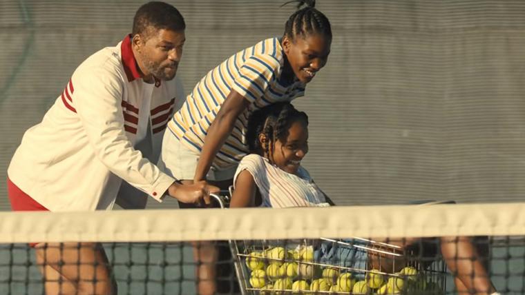 Will Smith, Demi Singleton, and Saniyya Sidney in King Richard