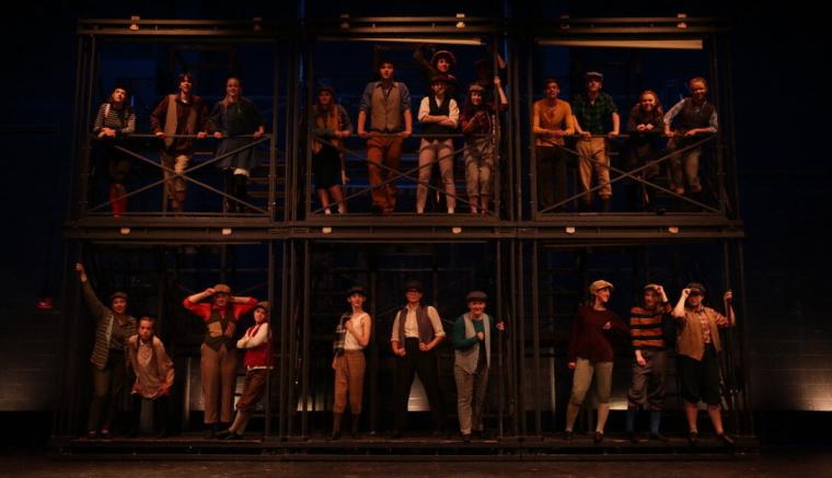 ensemble members in Countryside Community Theatre's Newsies: The Musical