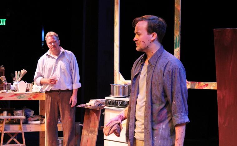 Mike Schulz and Tristan Odenkirk in the Mississippi Bend Players' Red