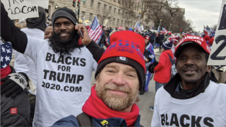 January 6, 2021 Marching to the US Capitol with Blacks for Trump Protestors - photo by Corey Eib