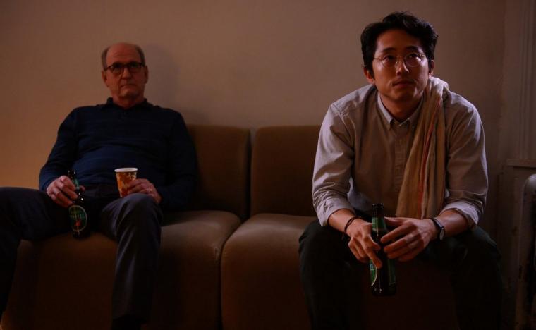 Richard Jenkins and Steven Yeun in The Humans