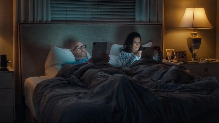 Matt Walsh and Eva Longoria in The Unbearable Weight of Massive Talent