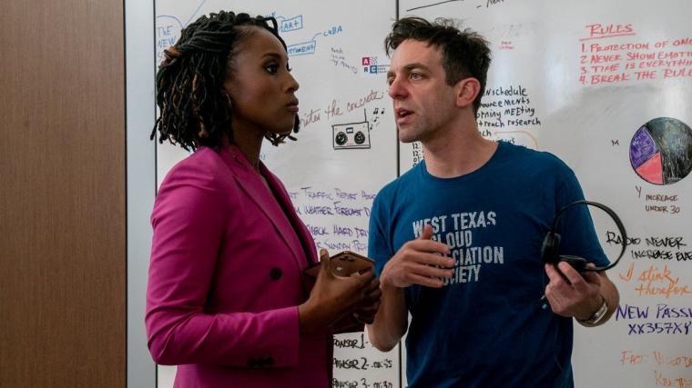 Issa Rae and B.J. Novak in Vengeance