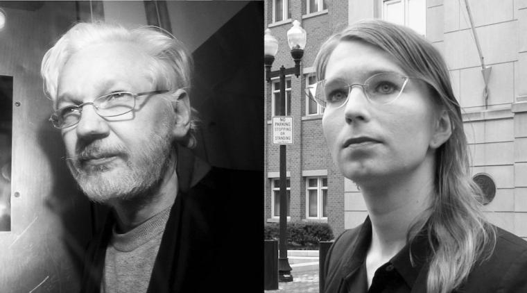 Wikileaks.org publisher Julian Assange and American whistleblower Chelsea Manning.