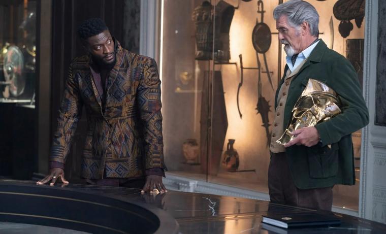 Aldis Hodge and Pierce Brosnan in Black Adam