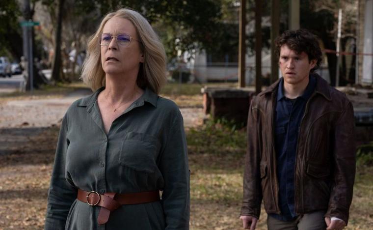 Jamie Lee Curtis and Rohan Campbell in Halloween Ends