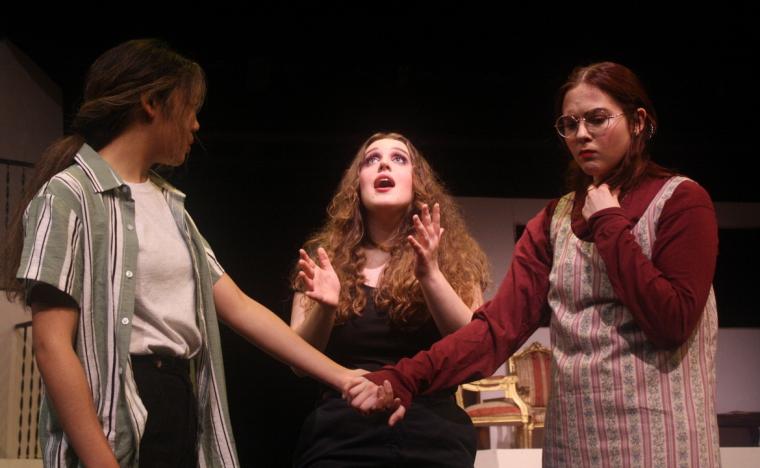 Maya Smith, Georgi Feigley, and Megan Yarusso in Tartuffe (photo by Linh Tran)