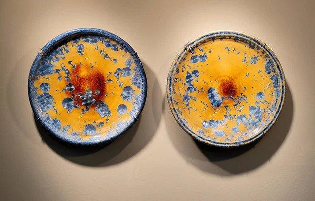 Gary Beaumont's "Blue and Amber Crystal Platters"
