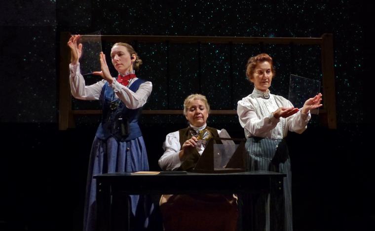 Kady Patterson, Terri Nelson, and Diane Greenwood in the Richmond Hill Barn Theatre's Silent Sky