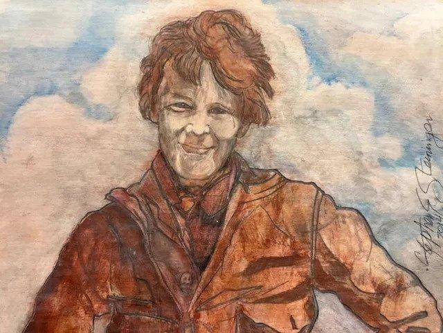 Stephen Steininger's "Amelia Earhart" at Quad City Arts Center -- through January 27.