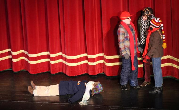 Brighton Greim, Liam Knobloch, Rooney Dennis, and Henrick Senne in A Christmas Story: The Musical