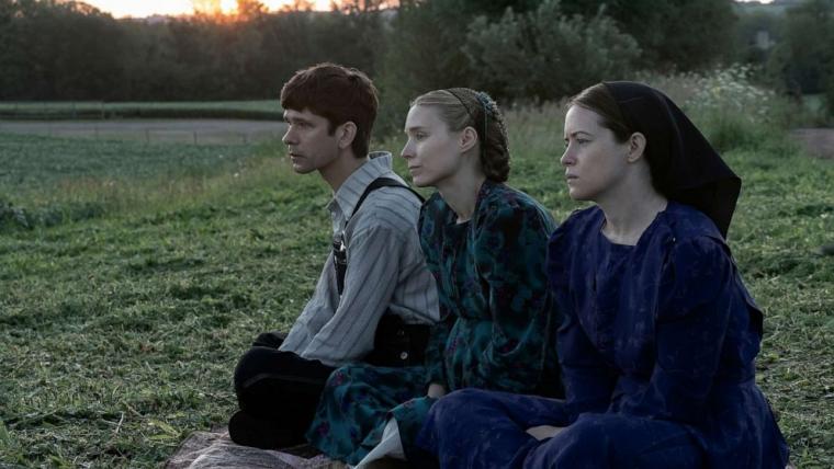 Ben Whishaw, Rooney Mara, and Jessie Buckley in Women Talking