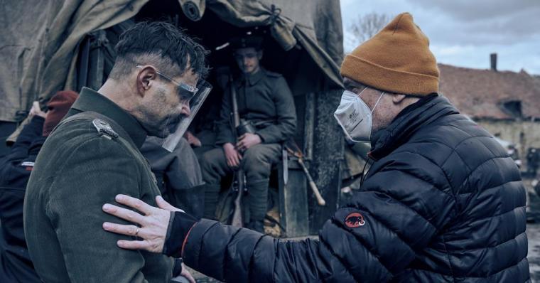 Edward Berger directing All Quiet on the Western Front