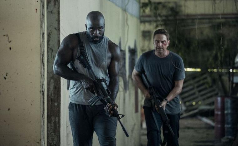 Mike Colter and Gerard Butler in Plane